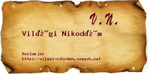 Világi Nikodém névjegykártya